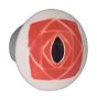 Small Round Off-White with Square Orange Rose Ceramic Cabinet Pull
